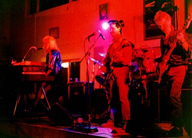 Roy Rendahl playing bass (and running sound and lights) with Sweetwater at the Black Horse Bar in Winona, Minneaota in 1988